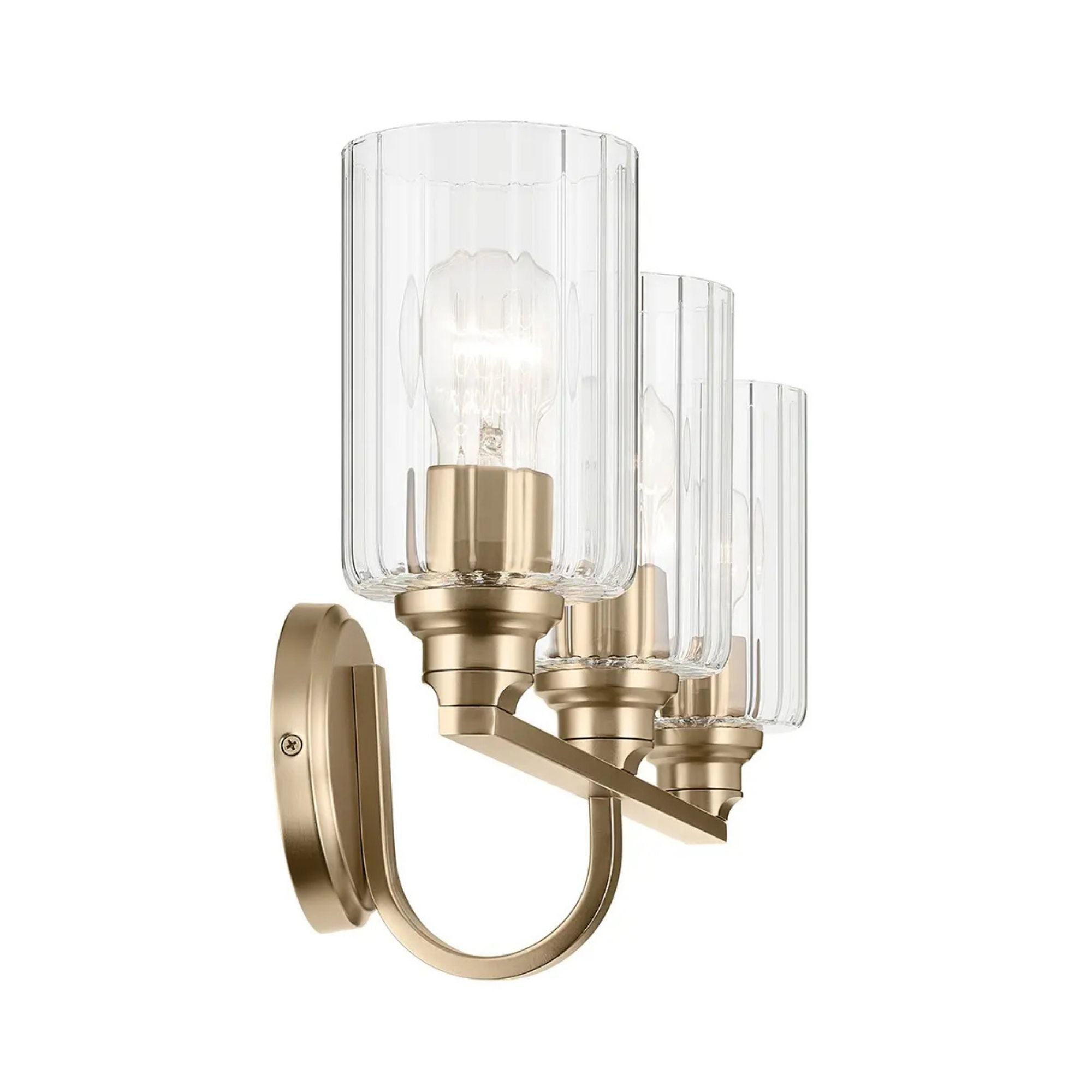 Kichler Lighting - Gioe 24" 3-Light Bath Vanity Light, Champagne Bronze Finish Fluted Glass | Bees Lighting