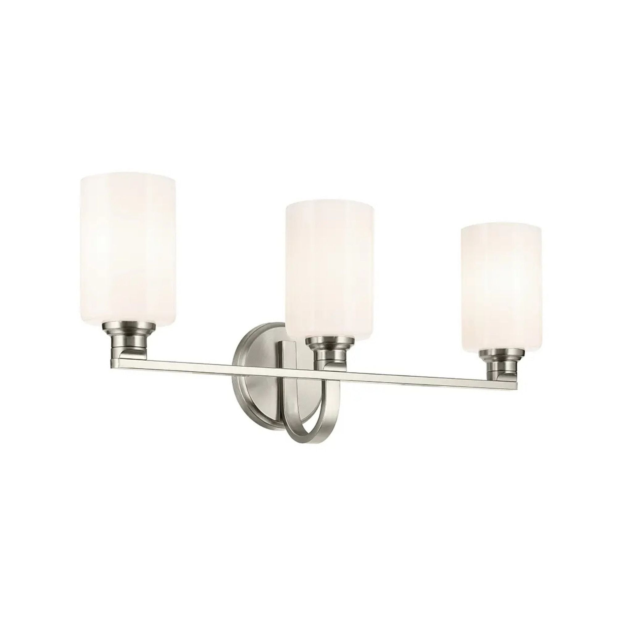 Gioe 24" 3-Light Bath Vanity Light, Brushed Nickel Finish Etched Glass