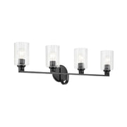 Kichler Lighting - Gioe 32" 4-Light Bath Vanity Light, Black Finish Etched Glass | Bees Lighting