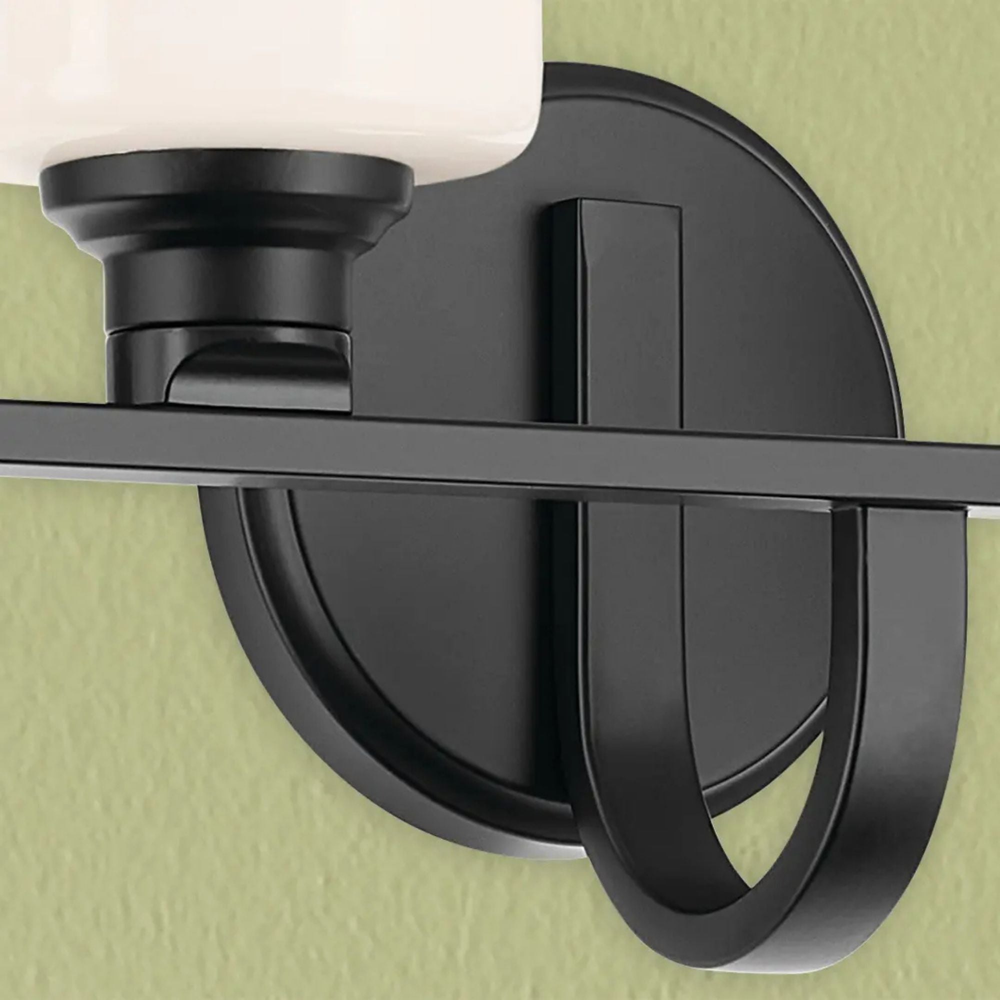 Gioe 32" 4-Light Bath Vanity Light, Black Finish Fluted Glass