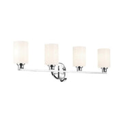 Kichler Lighting - Gioe 32" 4-Light Bath Vanity Light, Chrome Finish Etched Glass | Bees Lighting