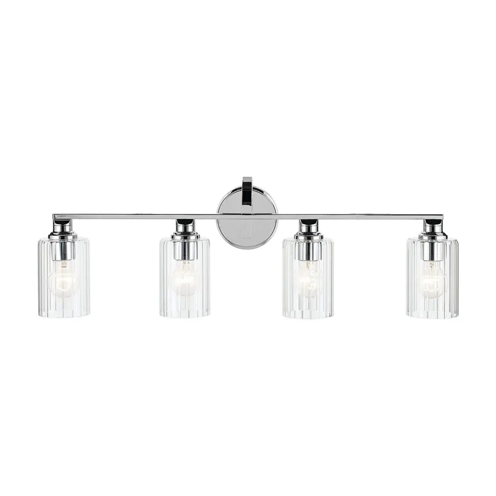 Kichler Lighting - Gioe 32" 4-Light Bath Vanity Light, Chrome Finish Fluted Glass | Bees Lighting