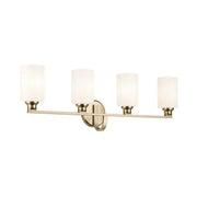 Kichler Lighting - Gioe 32" 4-Light Bath Vanity Light, Champagne Bronze Finish Etched Glass | Bees Lighting