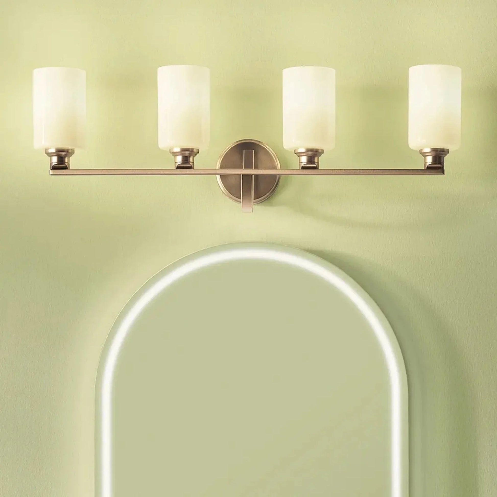 Kichler Lighting - Gioe 32" 4-Light Bath Vanity Light, Champagne Bronze Finish Etched Glass | Bees Lighting