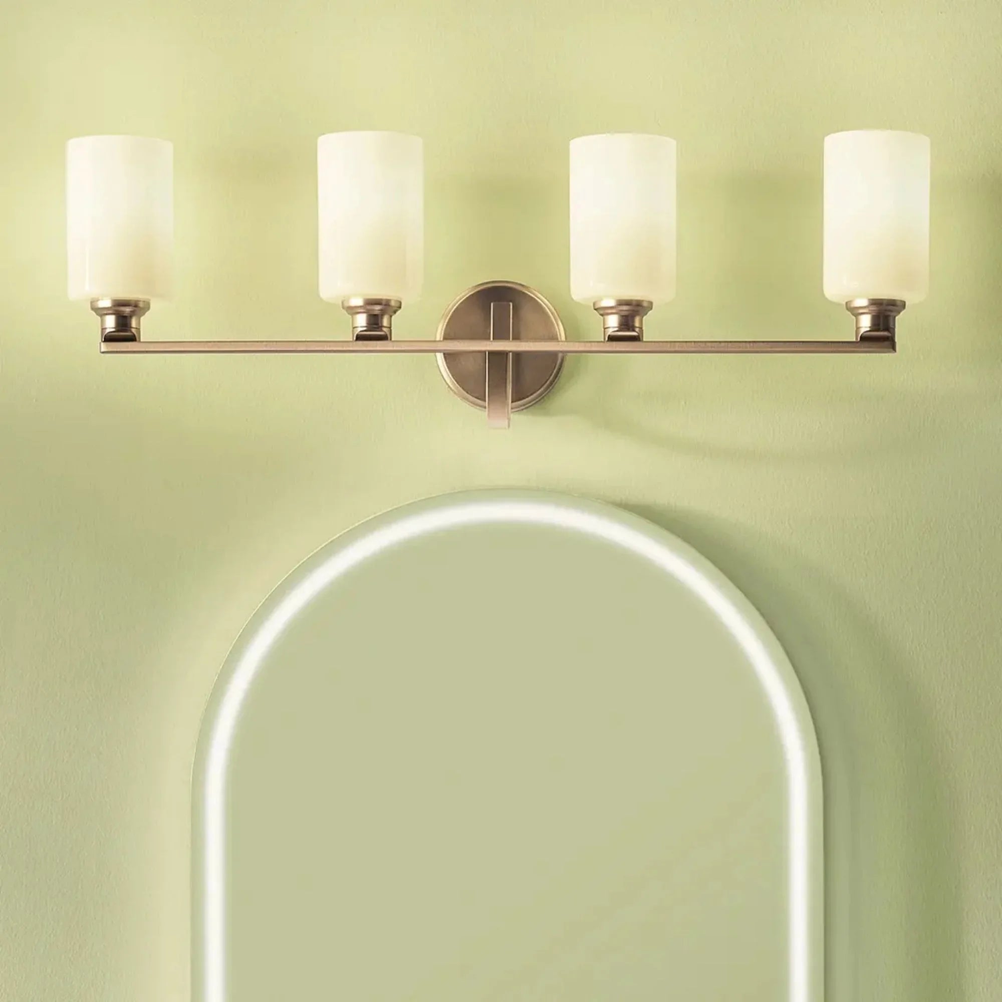 Kichler Lighting - Gioe 32" 4-Light Bath Vanity Light, Champagne Bronze Finish Etched Glass | Bees Lighting