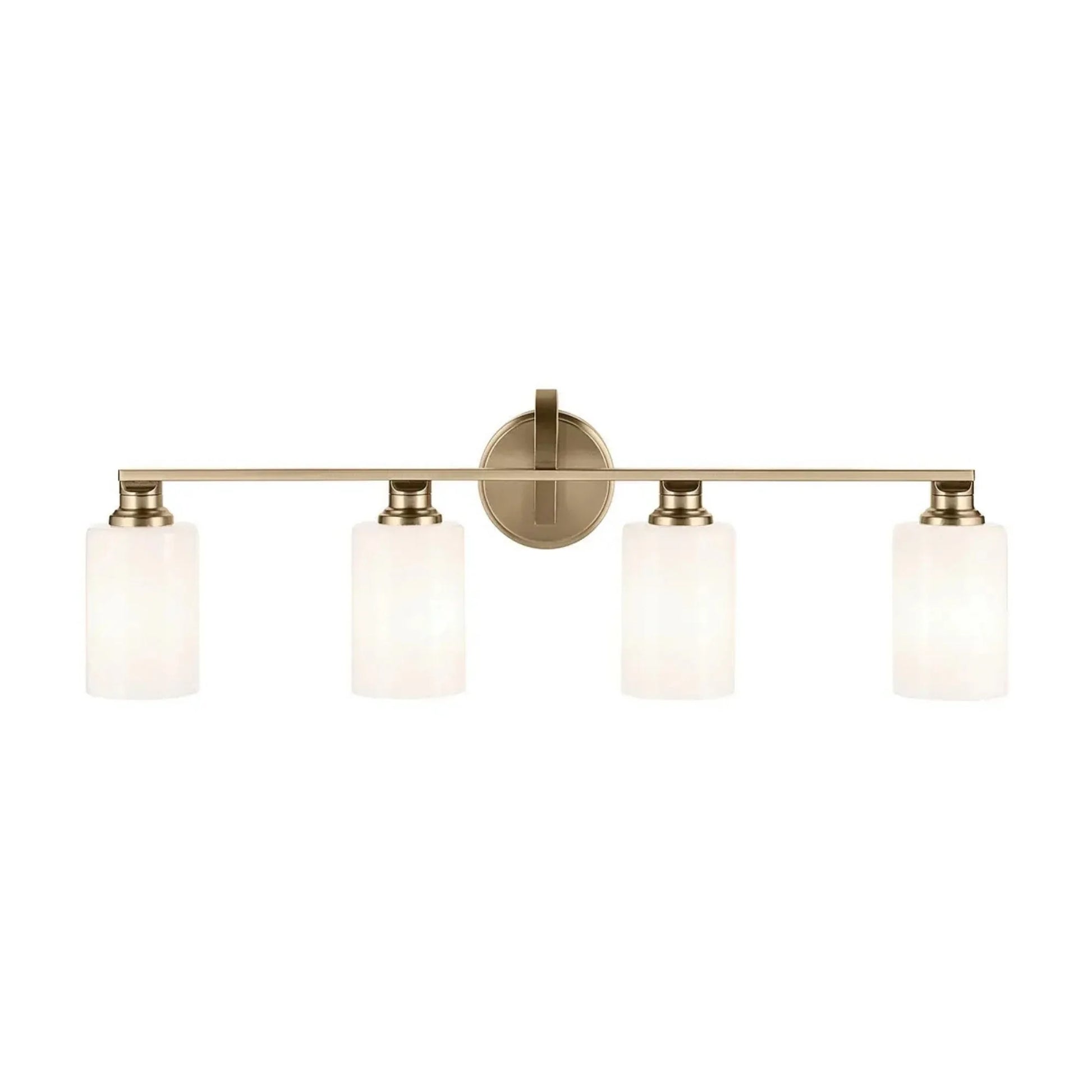 Kichler Lighting - Gioe 32" 4-Light Bath Vanity Light, Champagne Bronze Finish Etched Glass | Bees Lighting