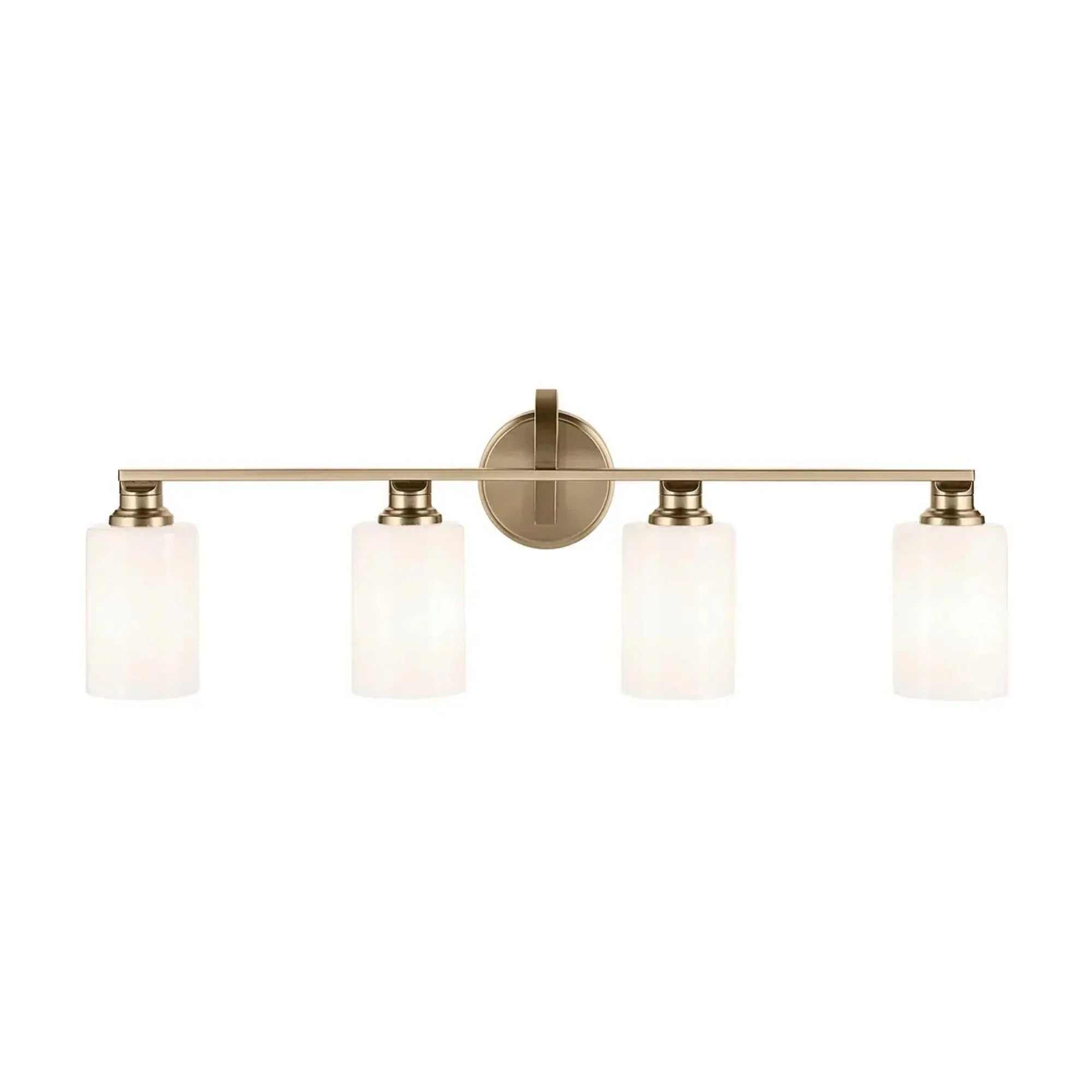 Kichler Lighting - Gioe 32" 4-Light Bath Vanity Light, Champagne Bronze Finish Etched Glass | Bees Lighting