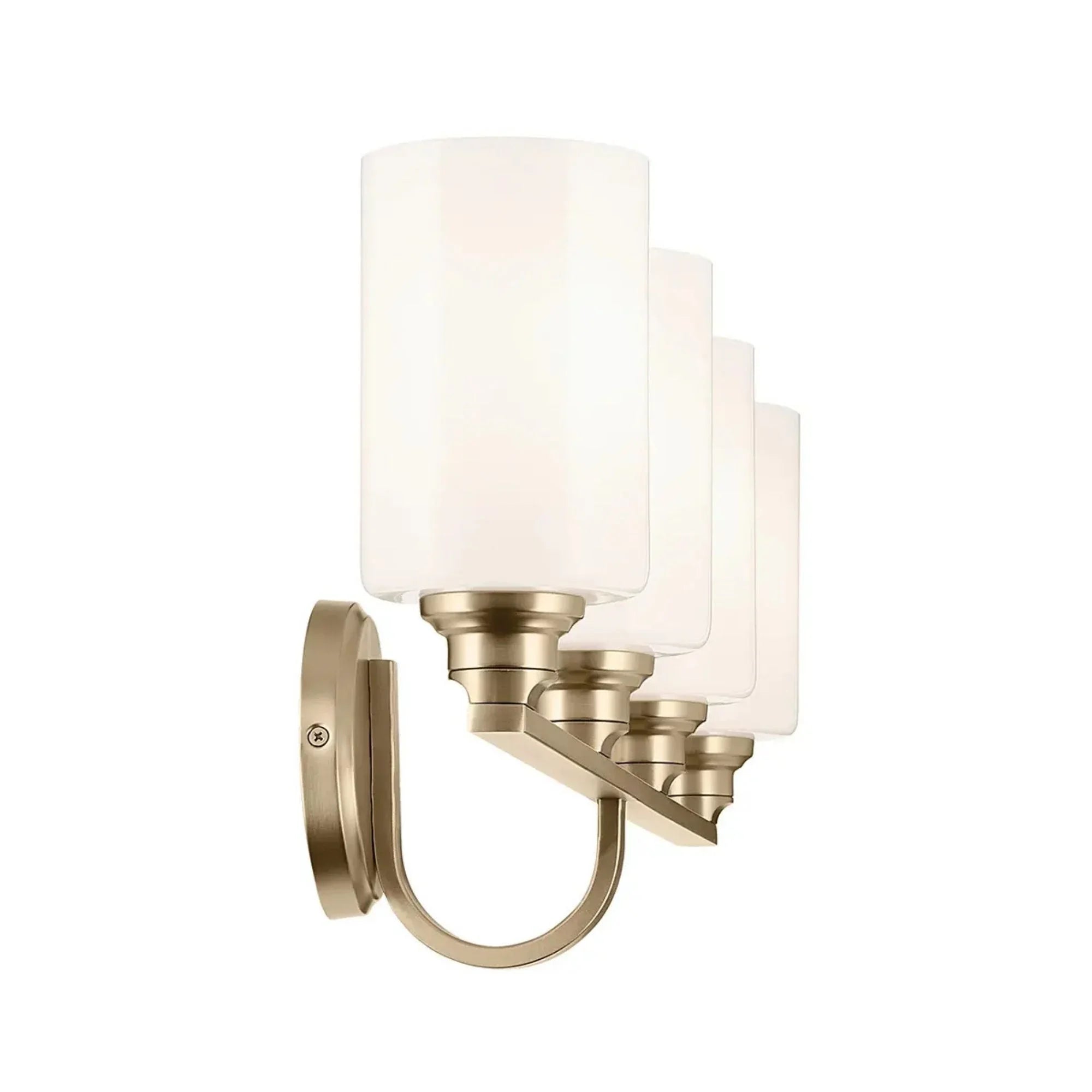 Kichler Lighting - Gioe 32" 4-Light Bath Vanity Light, Champagne Bronze Finish Etched Glass | Bees Lighting