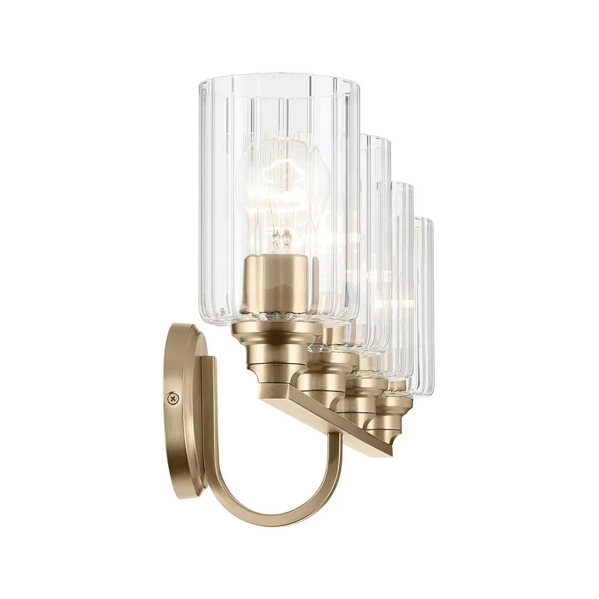 Kichler Lighting - Gioe 32" 4-Light Bath Vanity Light, Champagne Bronze Finish Fluted Glass | Bees Lighting