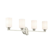 Gioe 32" 4-Light Bath Vanity Light, Brushed Nickel Finish Etched Glass