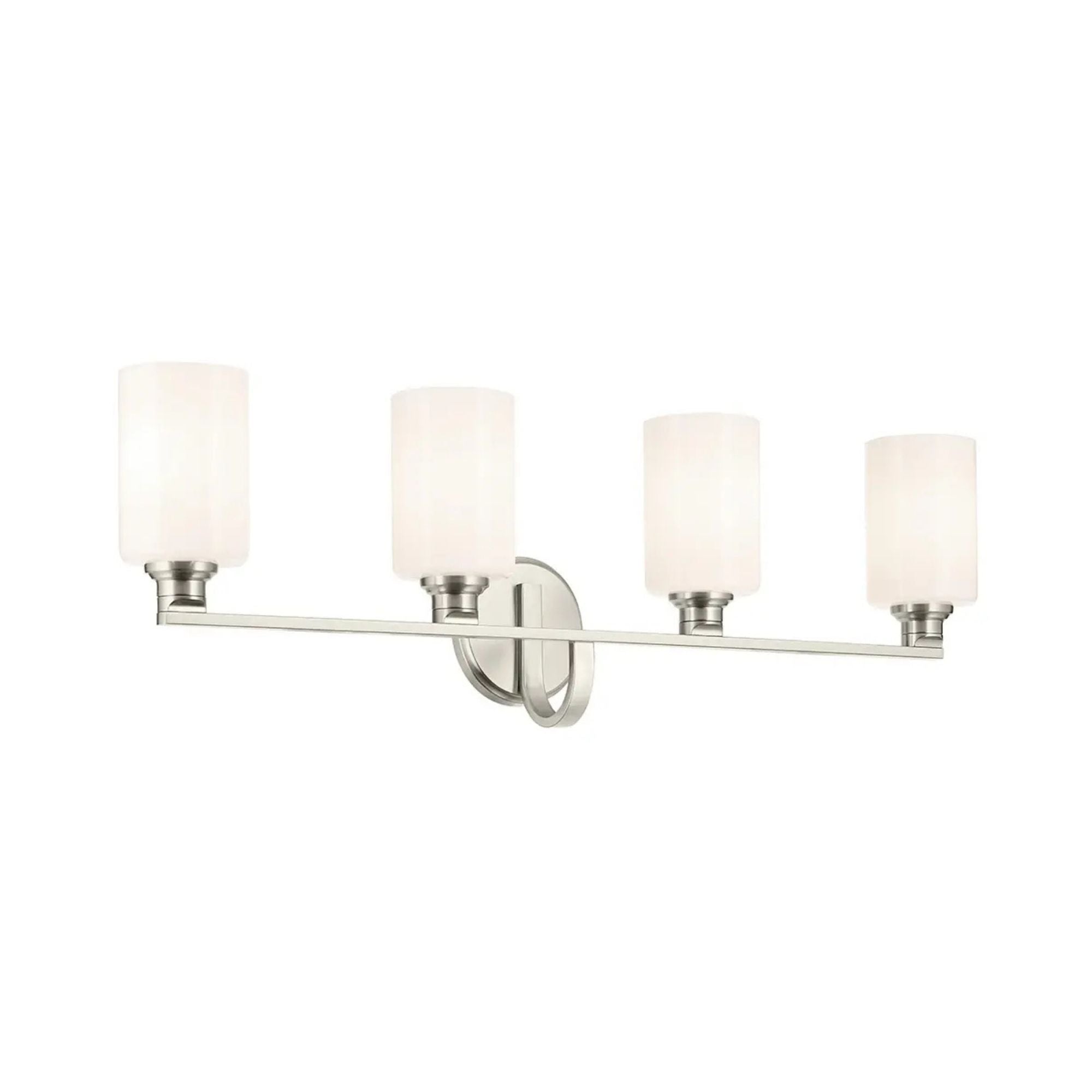 Gioe 32" 4-Light Bath Vanity Light, Brushed Nickel Finish Etched Glass