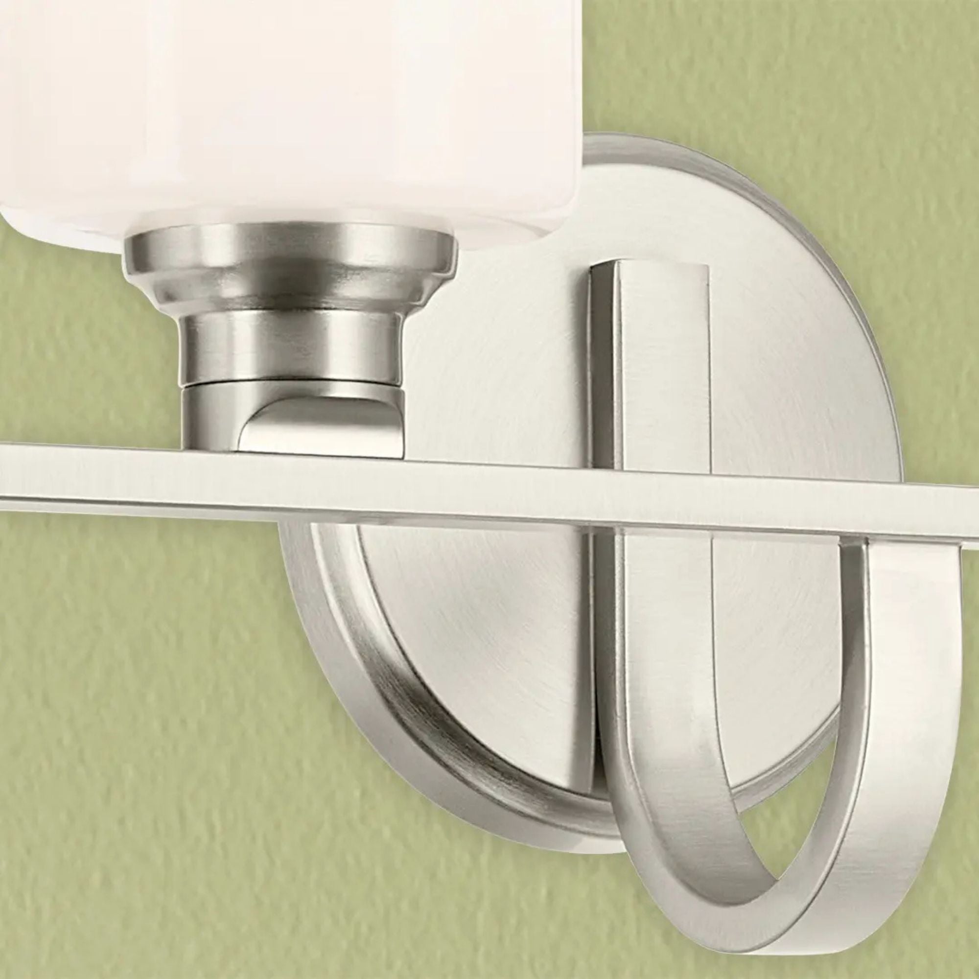 Gioe 32" 4-Light Bath Vanity Light, Brushed Nickel Finish Etched Glass