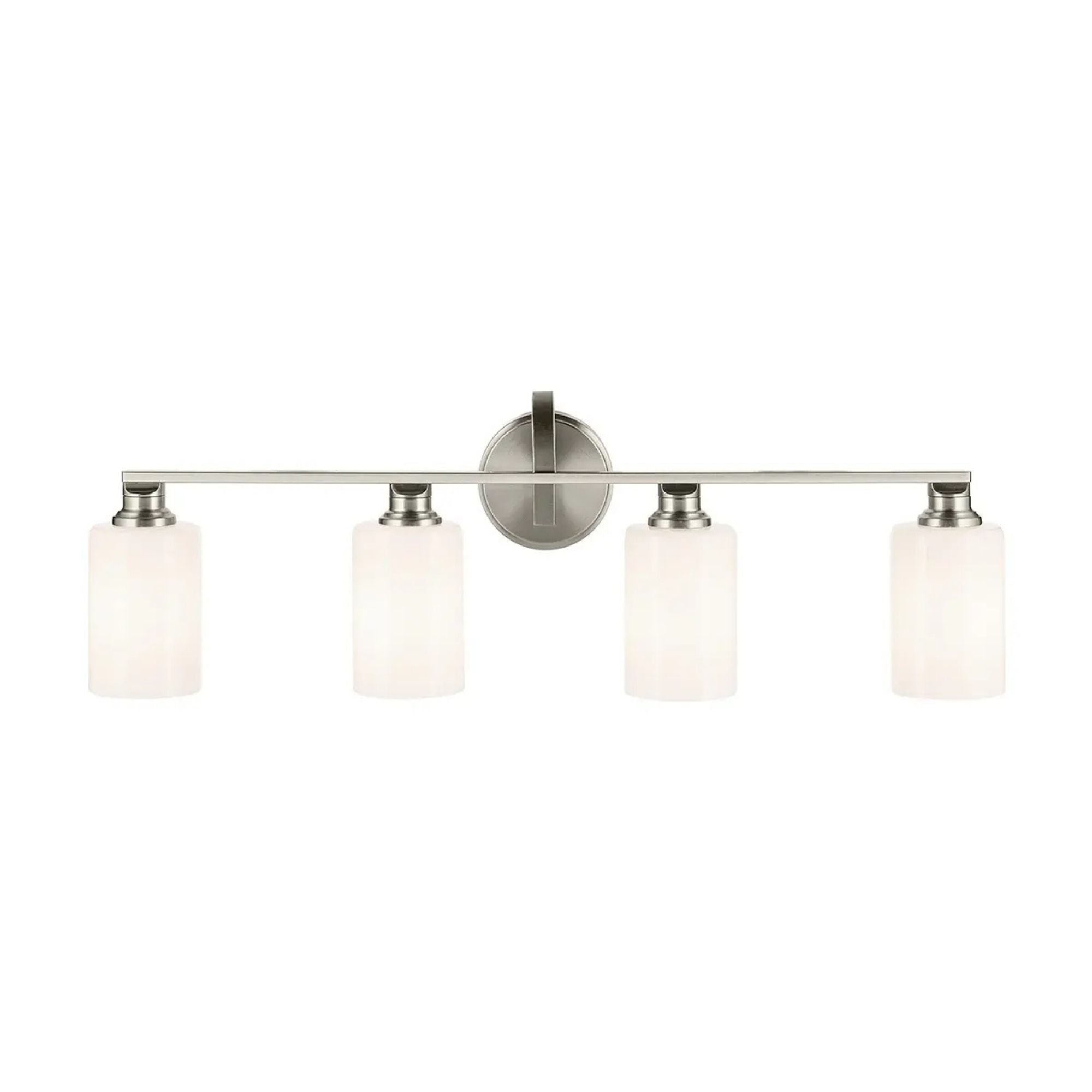 Gioe 32" 4-Light Bath Vanity Light, Brushed Nickel Finish Etched Glass