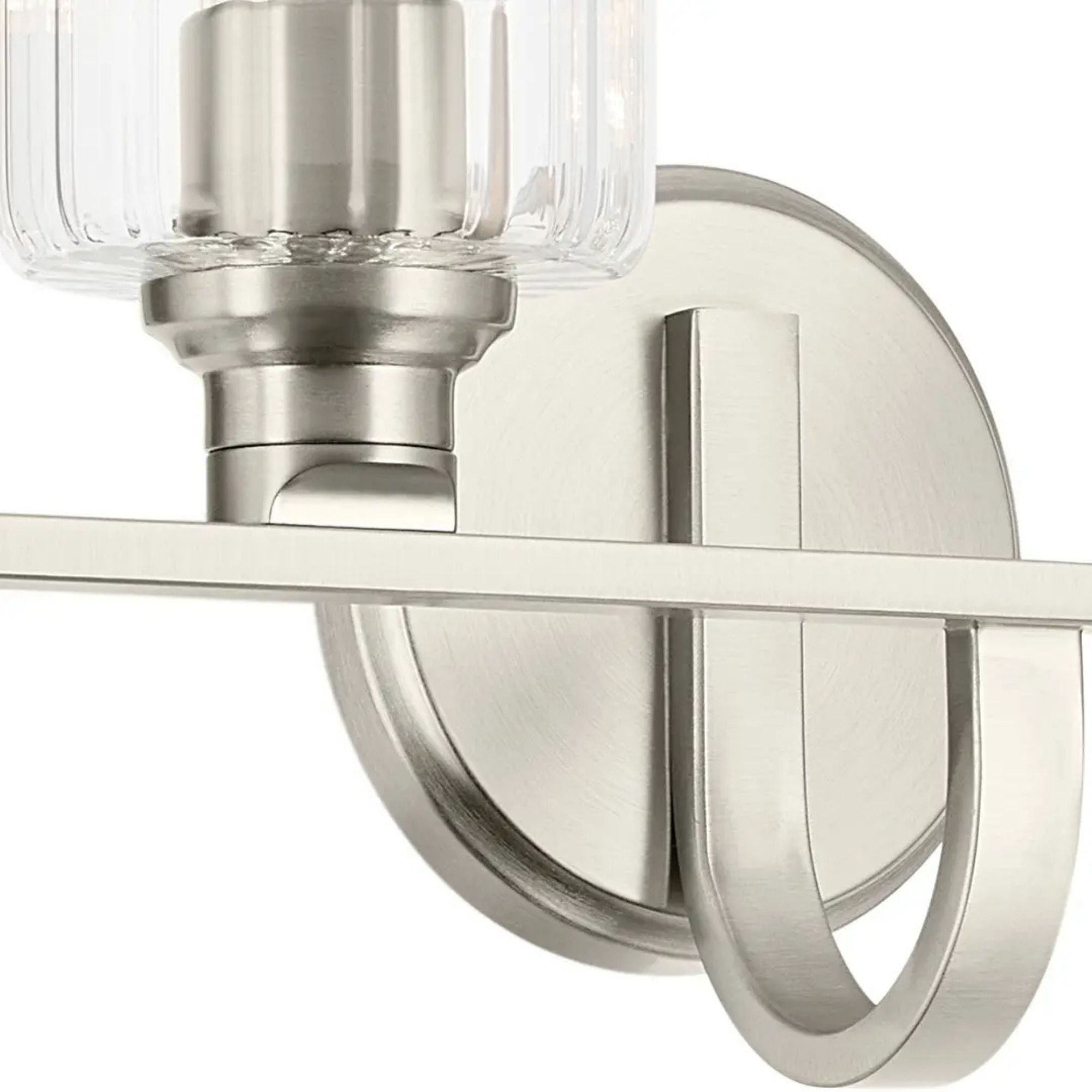 Gioe 32" 4-Light Bath Vanity Light, Brushed Nickel Finish Fluted Glass