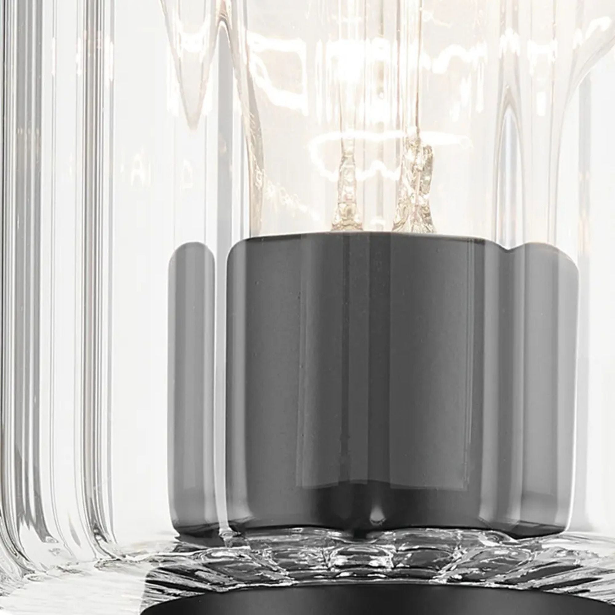 Kichler Lighting - Gioe 5" Wall Sconce, Black Finish, Clear Fluted Glass | Bees Lighting