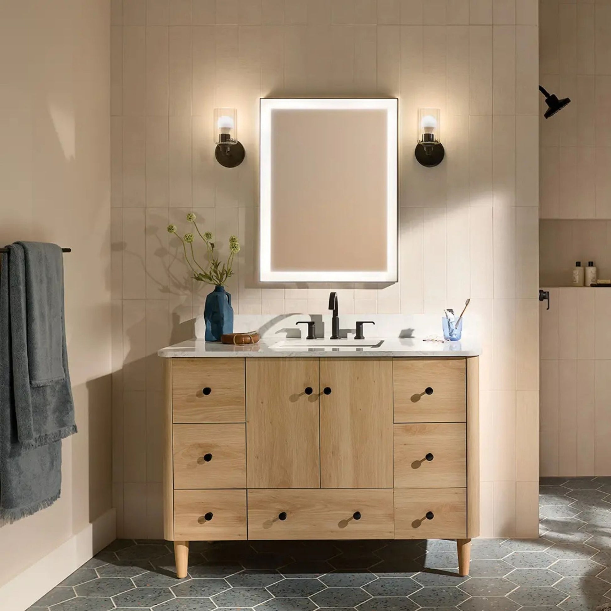 Kichler Lighting - Gioe 5" Wall Sconce, Black Finish, Clear Fluted Glass | Bees Lighting