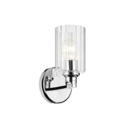 Kichler Lighting - Gioe 5" Wall Sconce, Chrome Finish, Clear Fluted Glass | Bees Lighting