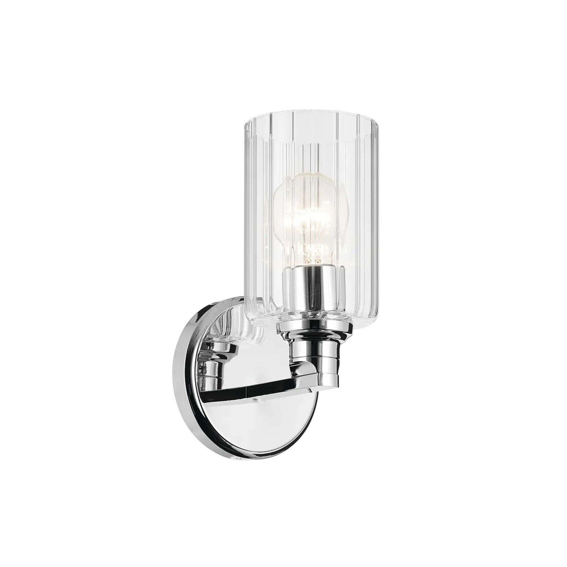 Kichler Lighting - Gioe 5" Wall Sconce, Chrome Finish, Clear Fluted Glass | Bees Lighting