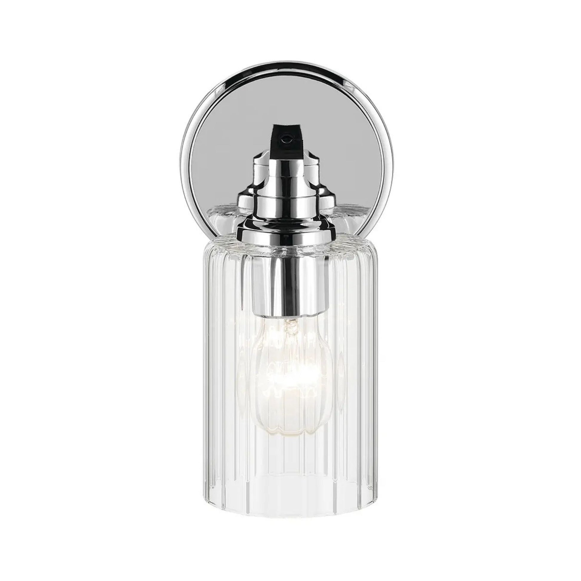 Kichler Lighting - Gioe 5" Wall Sconce, Chrome Finish, Clear Fluted Glass | Bees Lighting