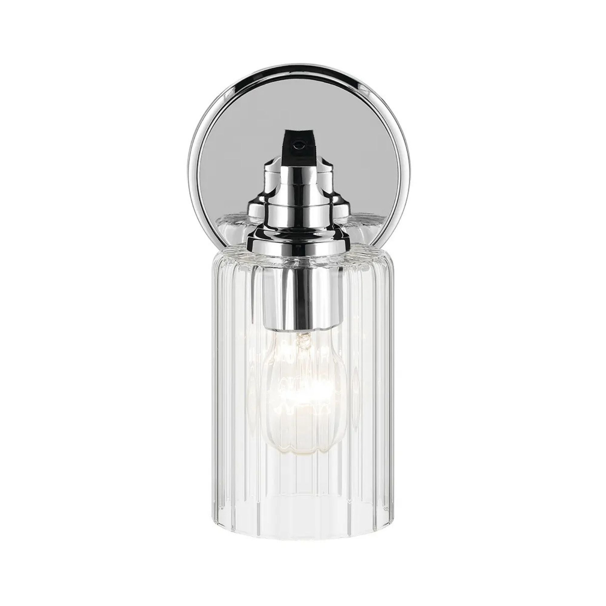 Kichler Lighting - Gioe 5" Wall Sconce, Chrome Finish, Clear Fluted Glass | Bees Lighting
