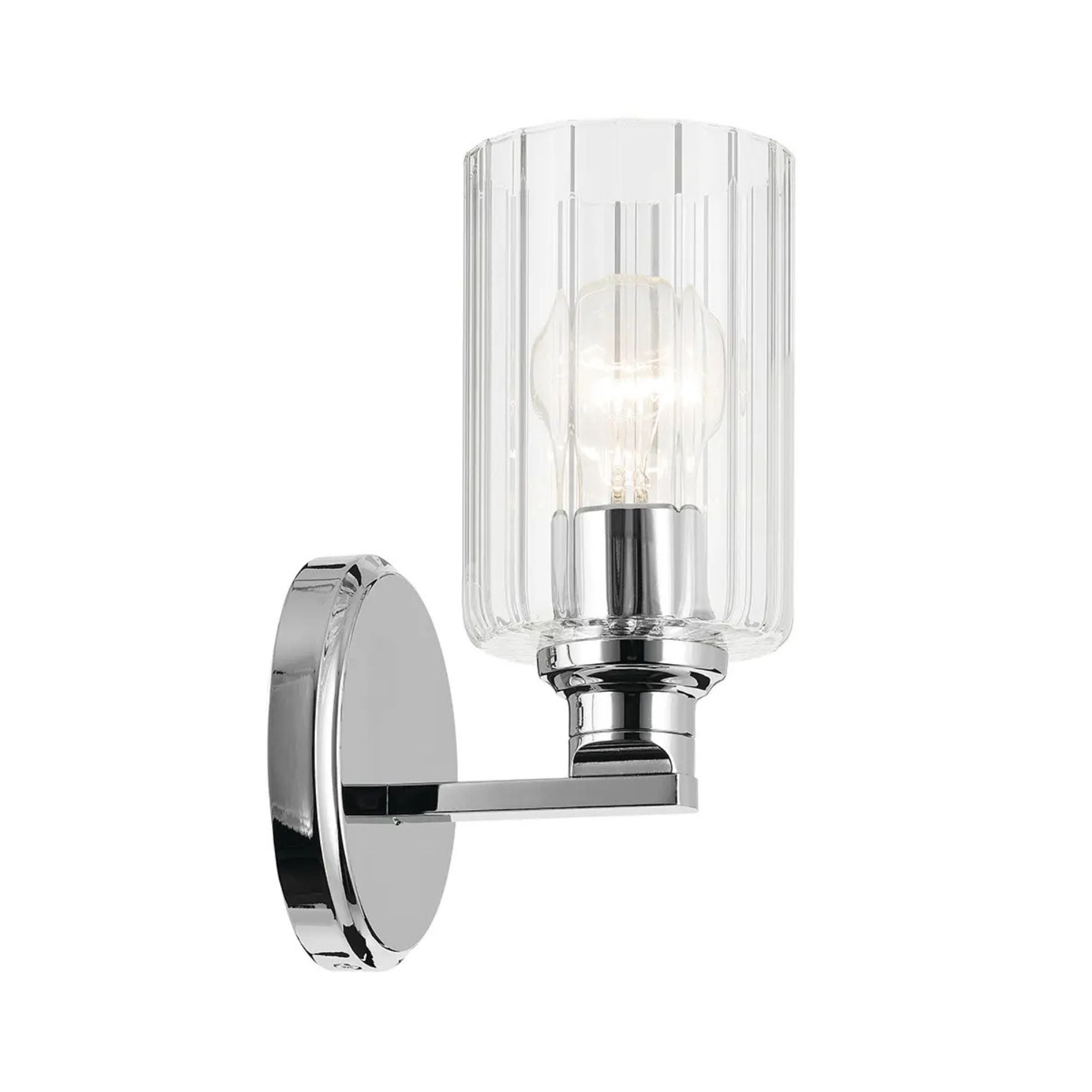Kichler Lighting - Gioe 5" Wall Sconce, Chrome Finish, Clear Fluted Glass | Bees Lighting