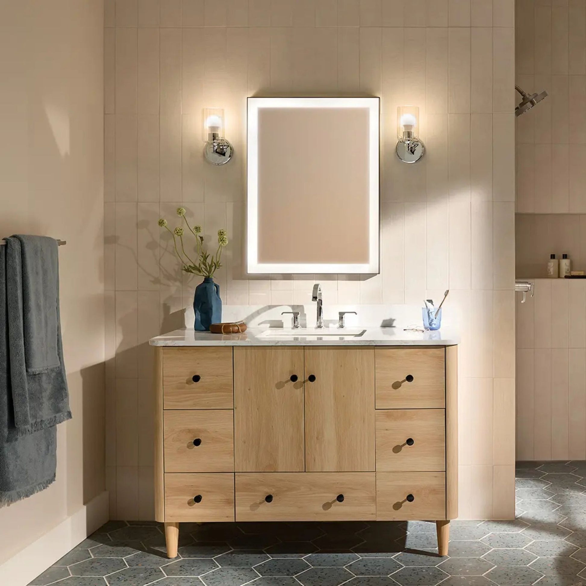 Kichler Lighting - Gioe 5" Wall Sconce, Chrome Finish, Clear Fluted Glass | Bees Lighting