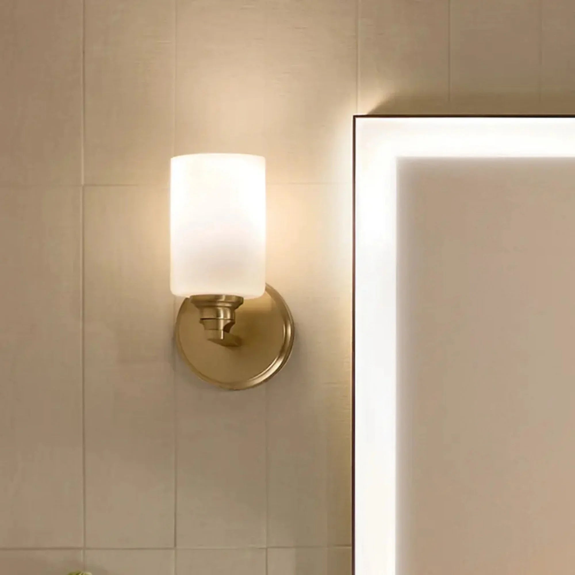 Kichler Lighting - Gioe 5" Wall Sconce, Champagne Bronze Finish, Opal Glass | Bees Lighting