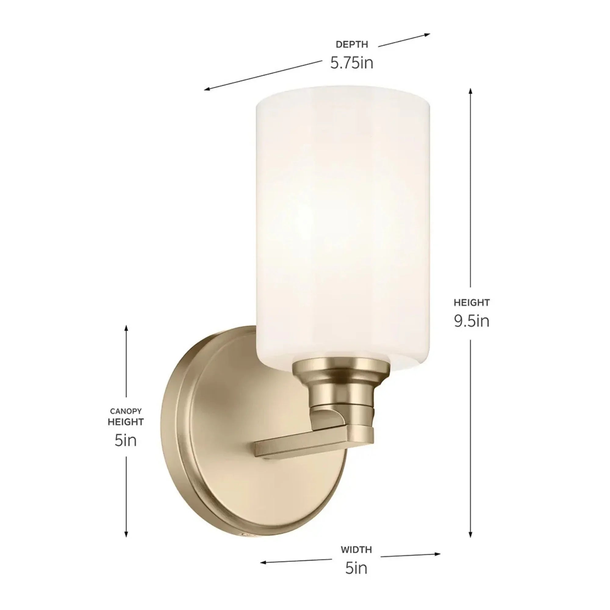 Kichler Lighting - Gioe 5" Wall Sconce, Champagne Bronze Finish, Opal Glass | Bees Lighting