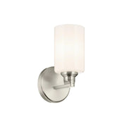Gioe 5" Wall Sconce, Brushed Nickel Finish, Opal Glass