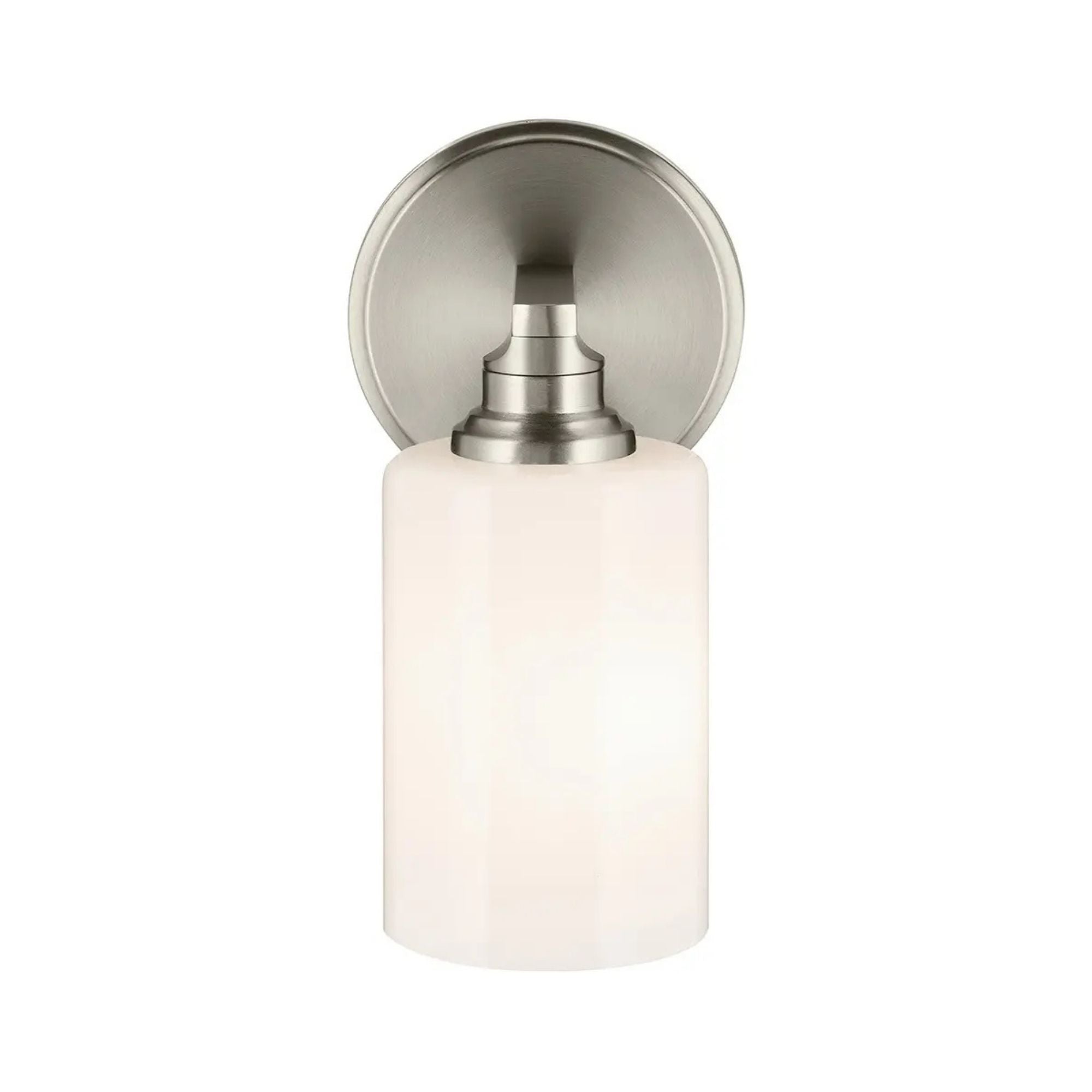 Gioe 5" Wall Sconce, Brushed Nickel Finish, Opal Glass
