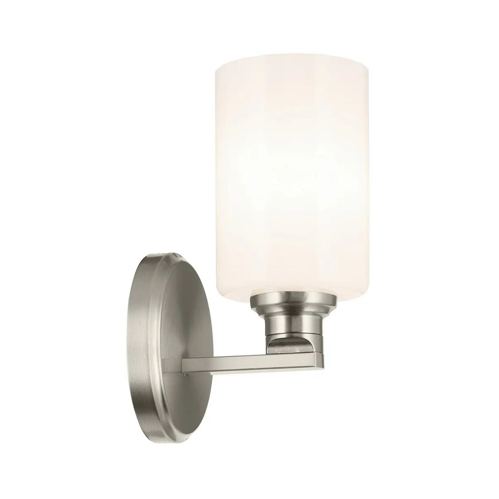 Gioe 5" Wall Sconce, Brushed Nickel Finish, Opal Glass