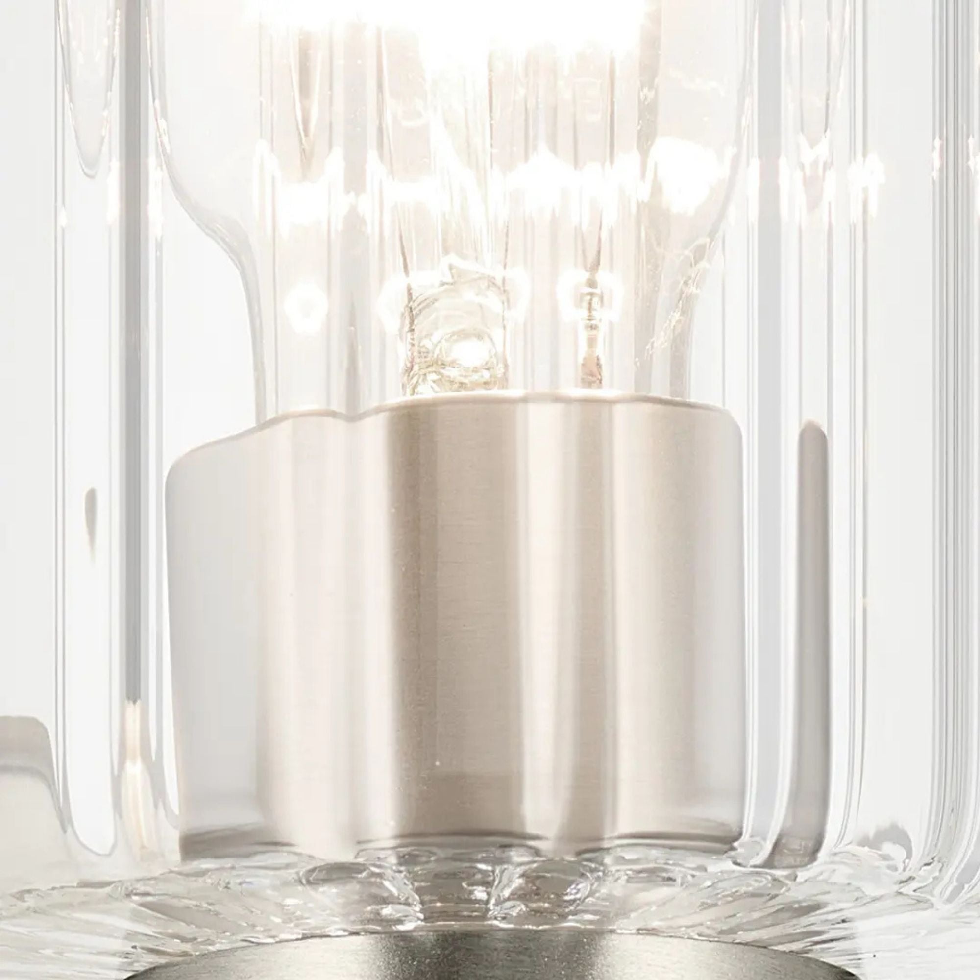 Kichler Lighting - Gioe 5" Wall Sconce, Brushed Nickel Finish, Clear Fluted Glass | Bees Lighting