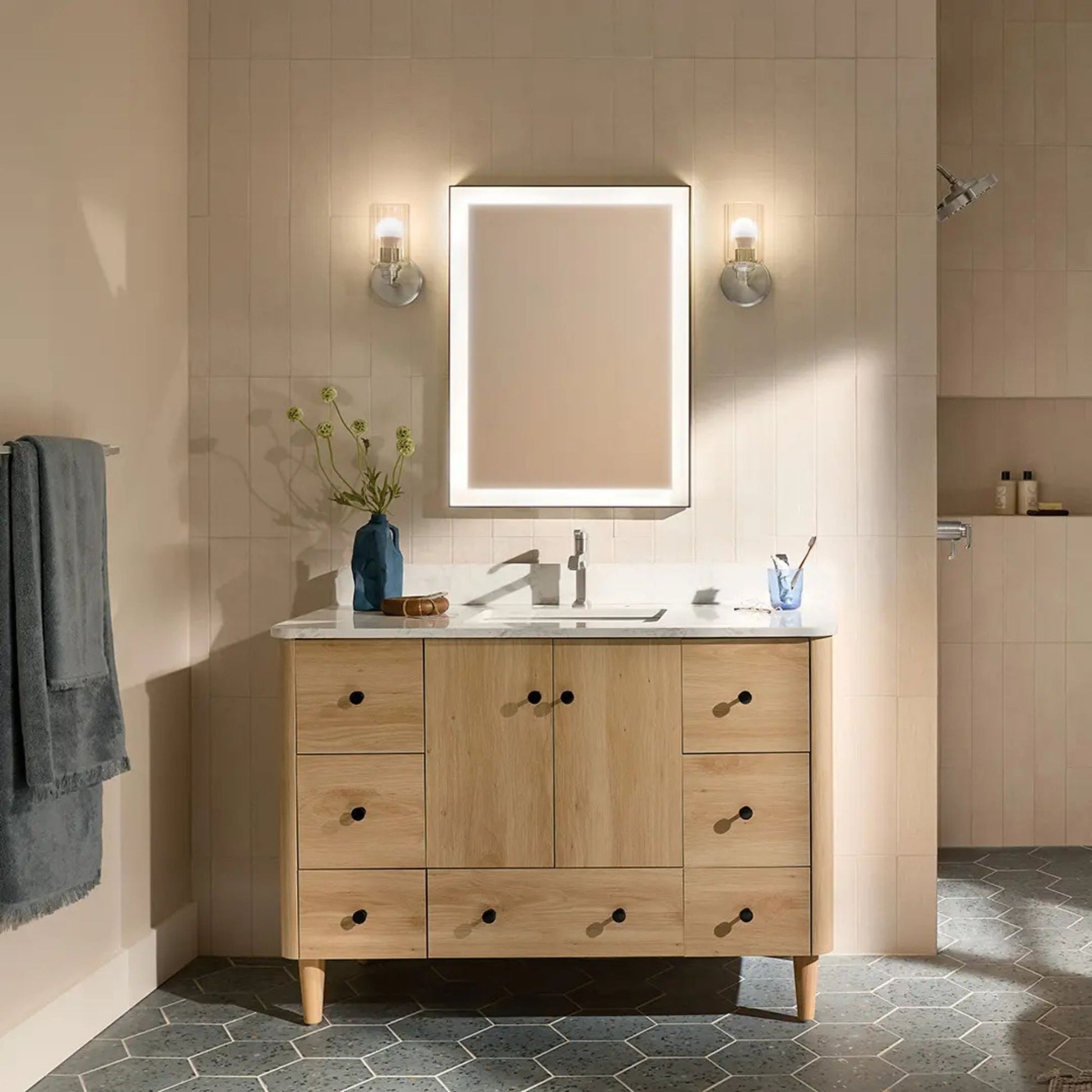 Kichler Lighting - Gioe 5" Wall Sconce, Brushed Nickel Finish, Clear Fluted Glass | Bees Lighting