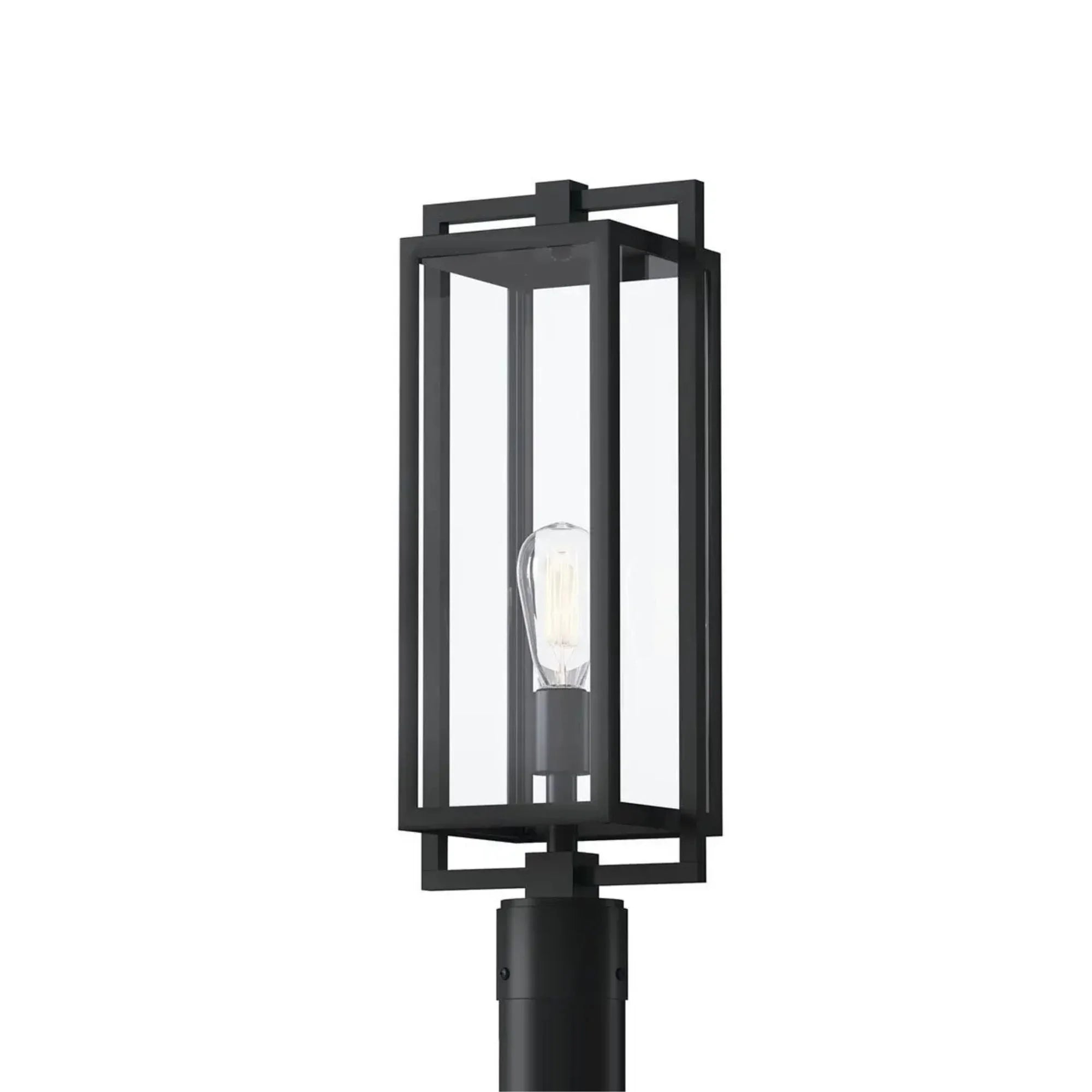 Kichler Goson 21 in. Outdoor Post Light, Black with Clear Glass