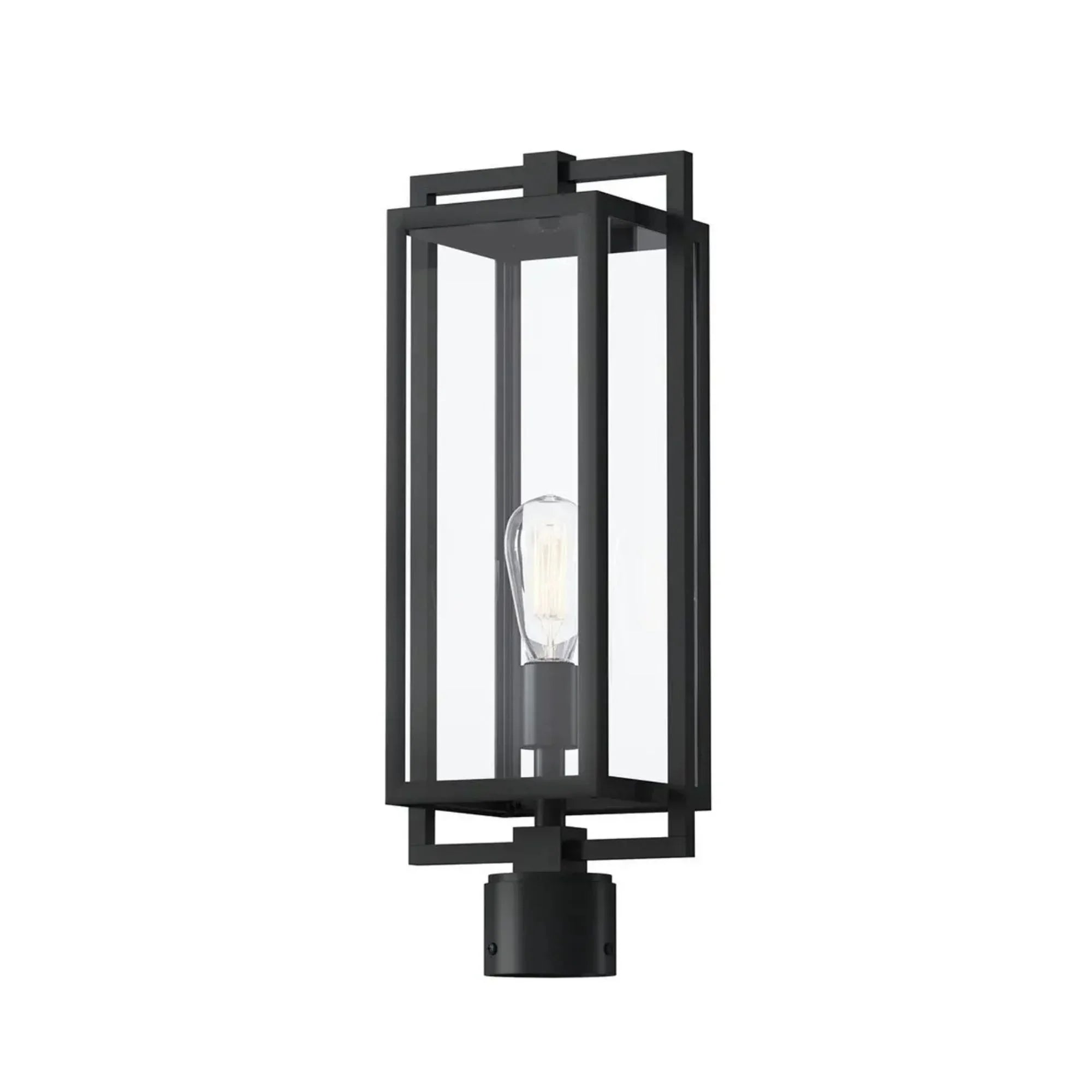 Kichler Goson 21 in. Outdoor Post Light, Black with Clear Glass