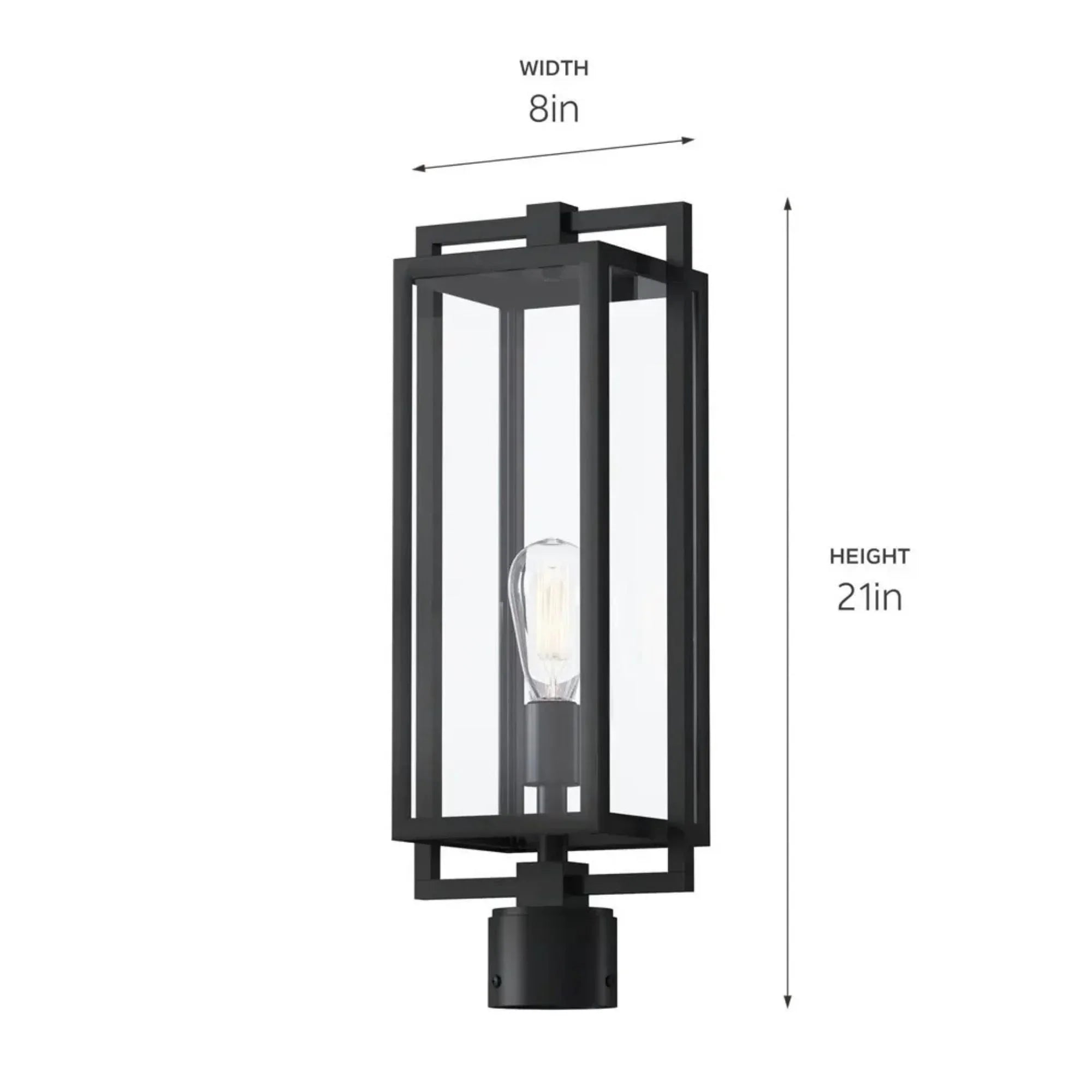 Kichler Goson 21 in. Outdoor Post Light, Black with Clear Glass