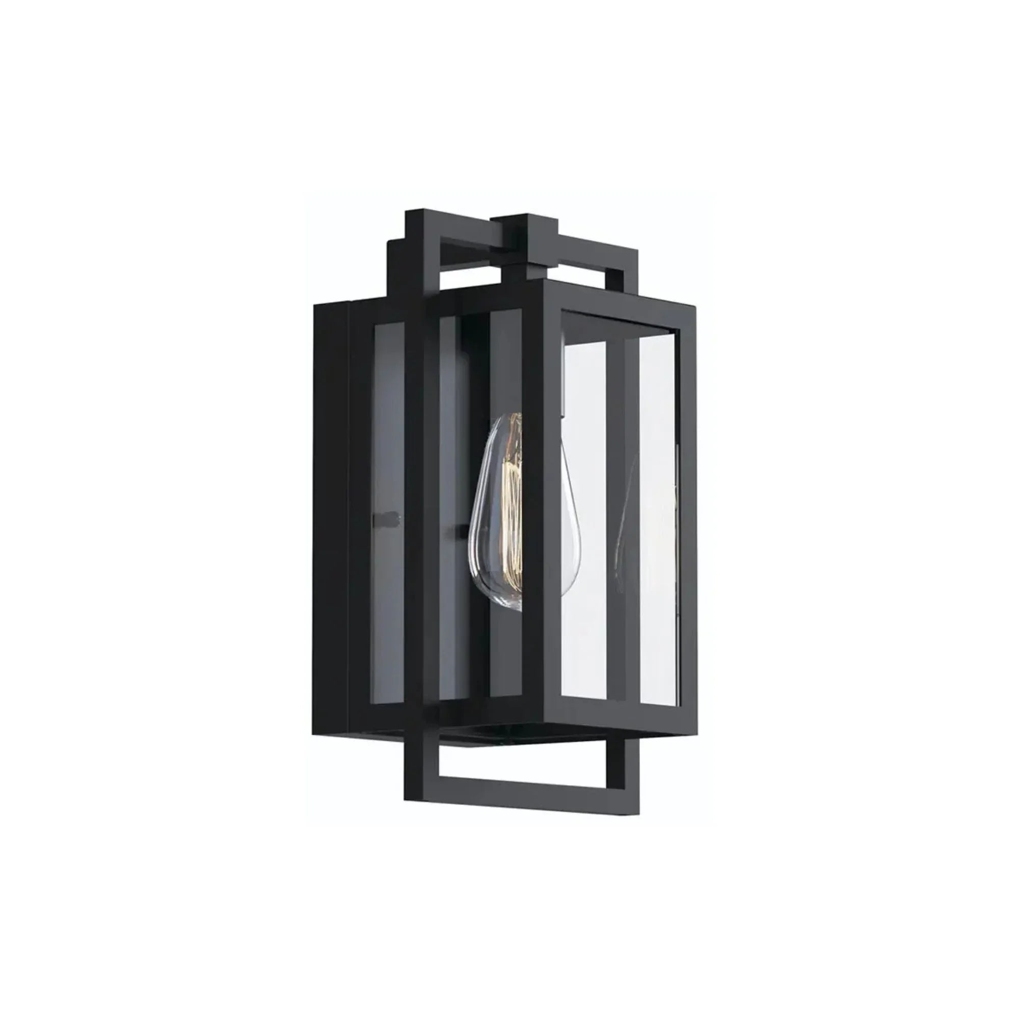 Goson 12" Outdoor Wall Light, Black Finish