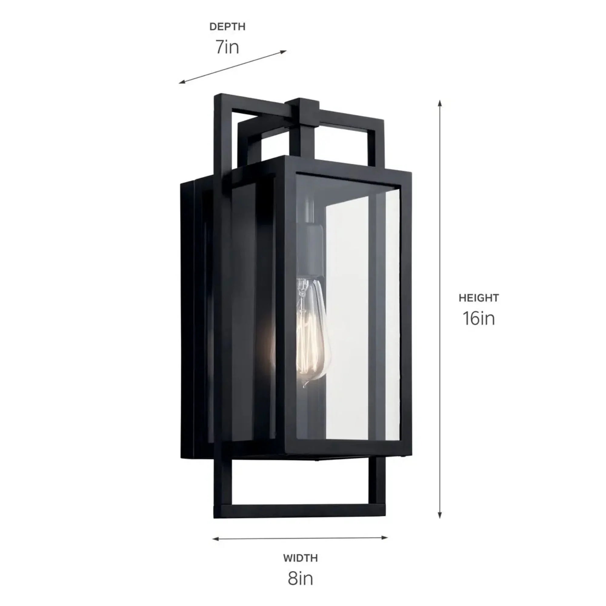 Goson 16" Outdoor Wall Light, Black Finish
