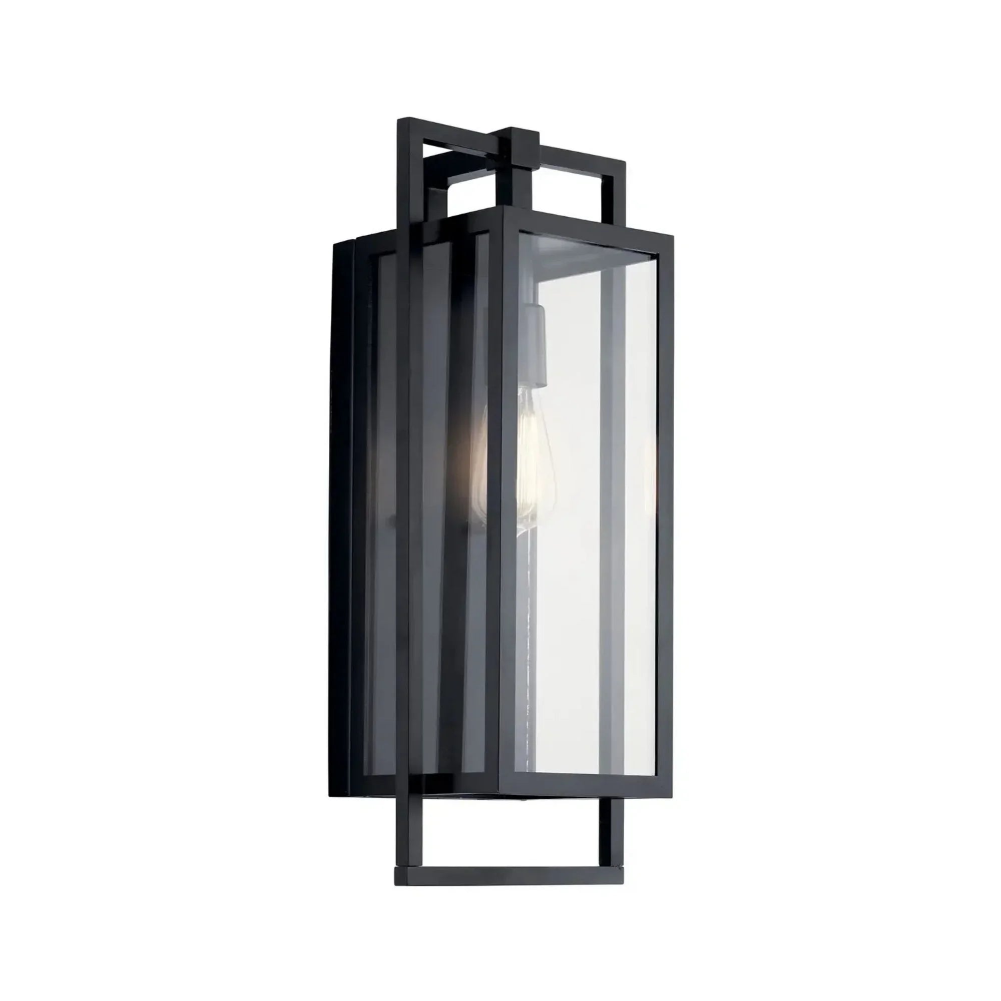 Kichler Goson 20.25 in. Outdoor Sconce, Black with Clear Glass