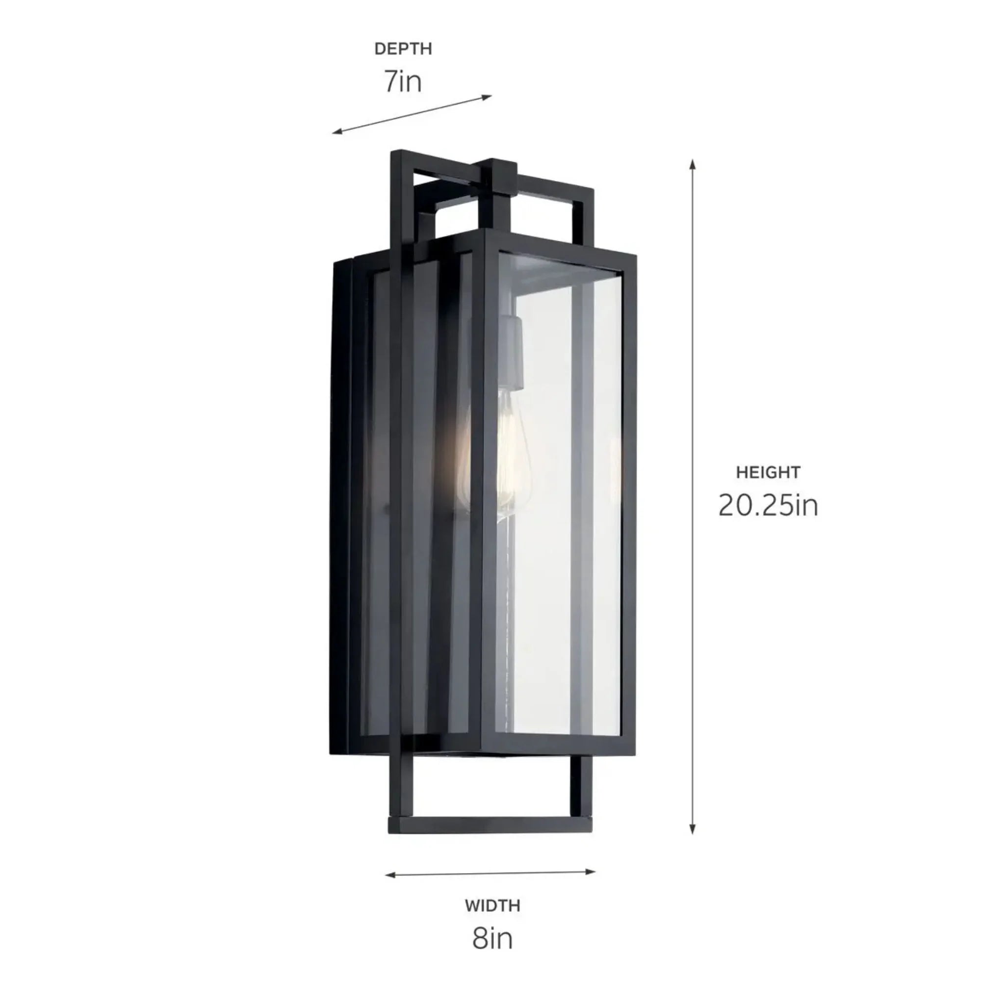 Kichler Goson 20.25 in. Outdoor Sconce, Black with Clear Glass