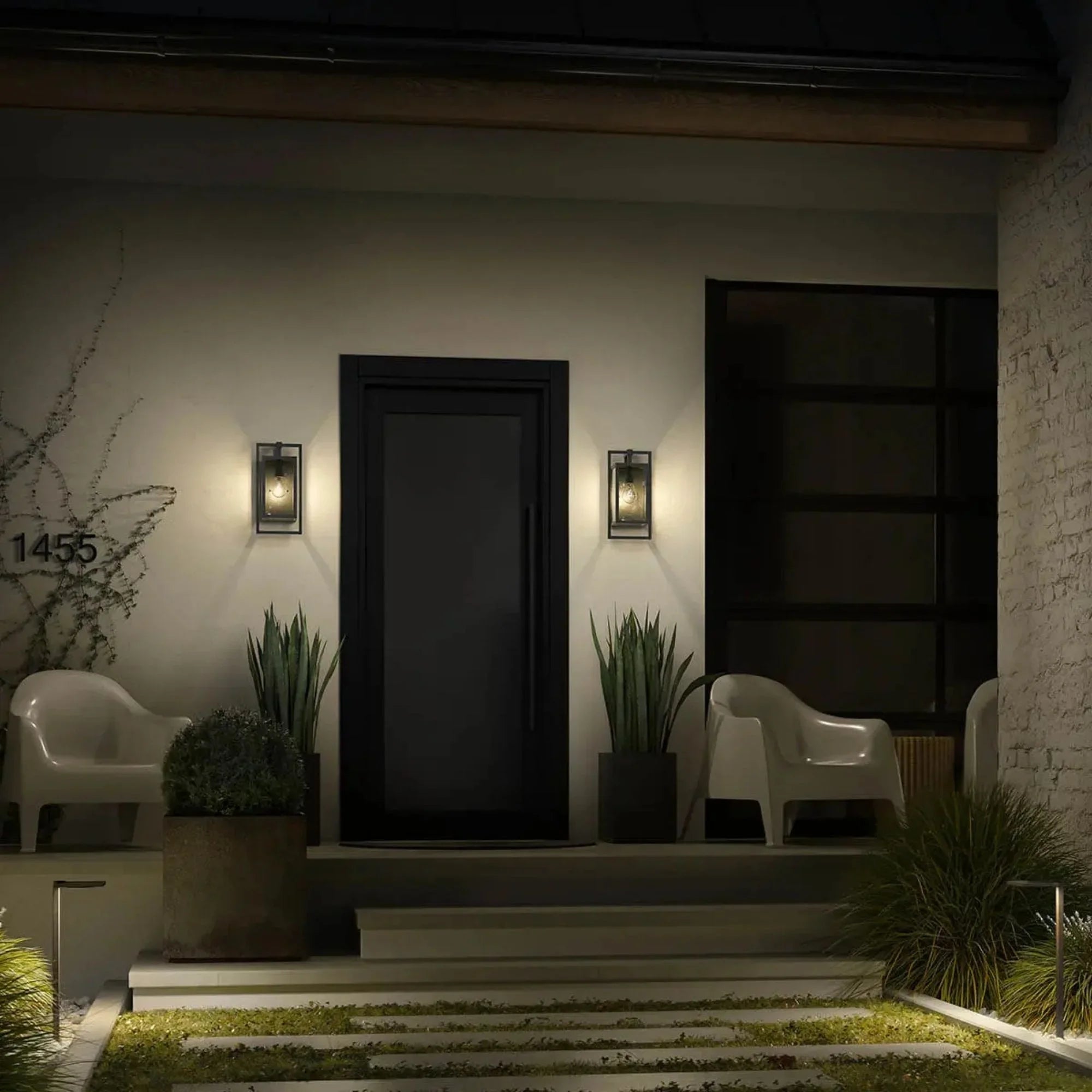 Kichler Goson 20.25 in. Outdoor Sconce, Black with Clear Glass