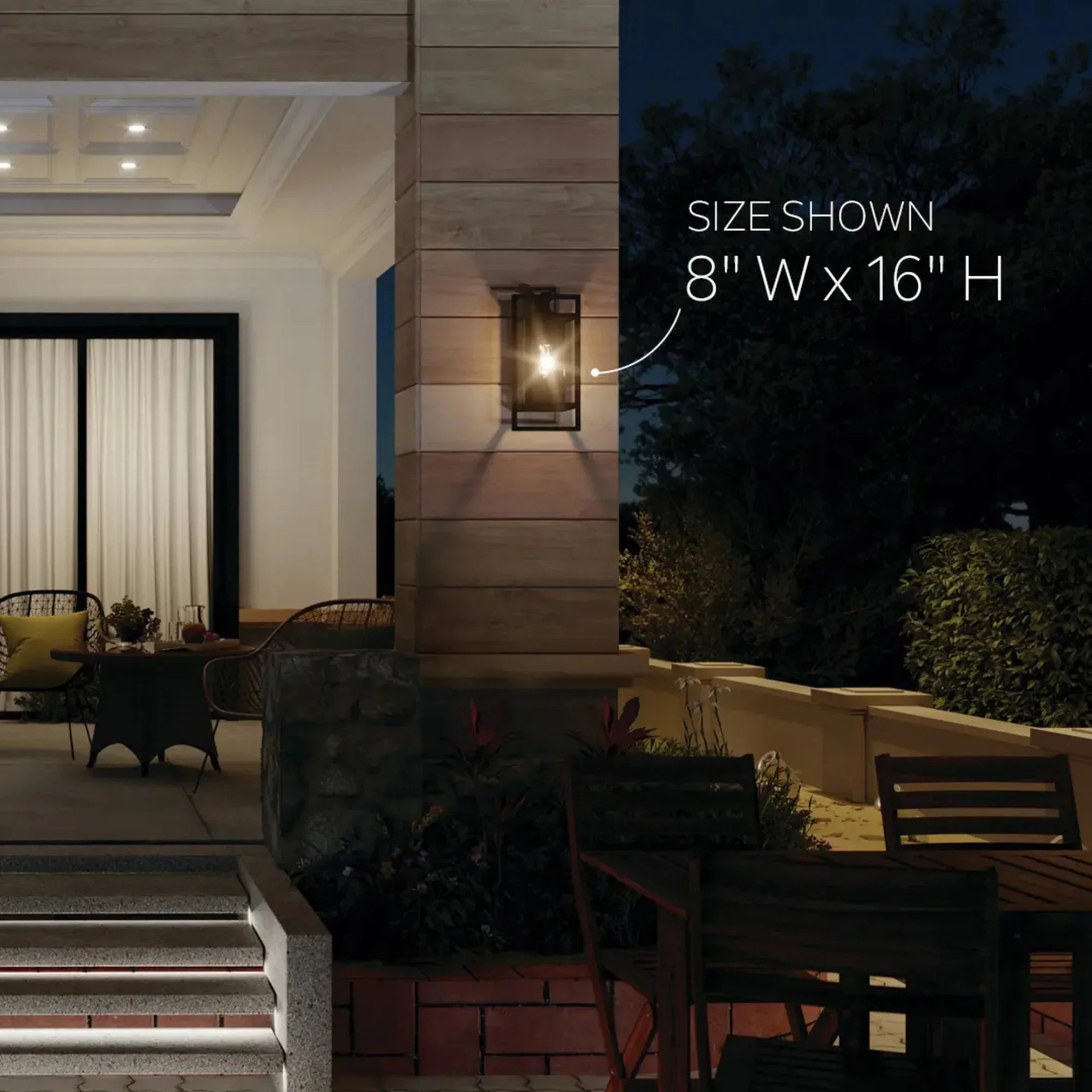 Goson 24" Outdoor Wall Light, Black Finish