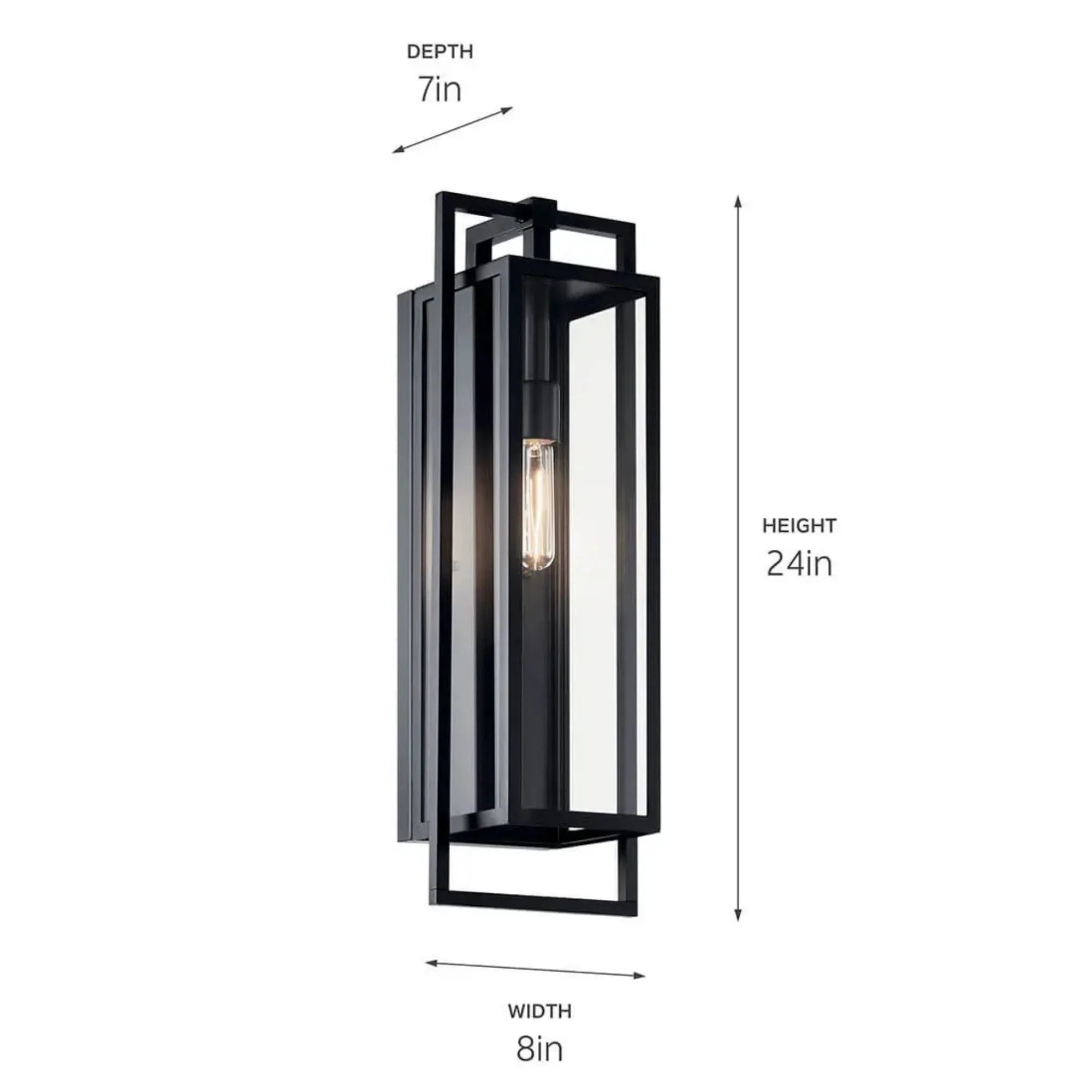 Goson 24" Outdoor Wall Light, Black Finish