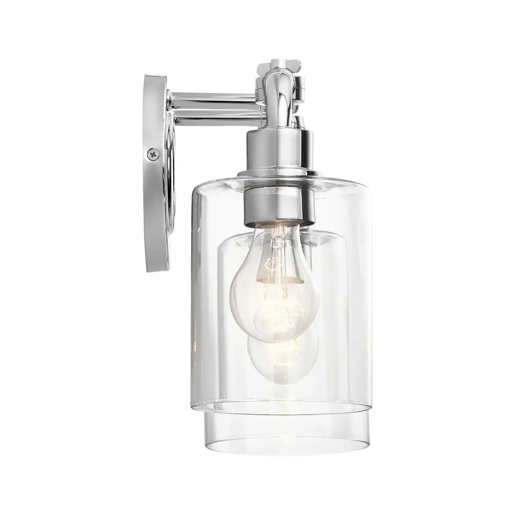 Kichler Gunnison 17 in. 2-Light Bathroom Vanity Light, Chrome with Clear Glass