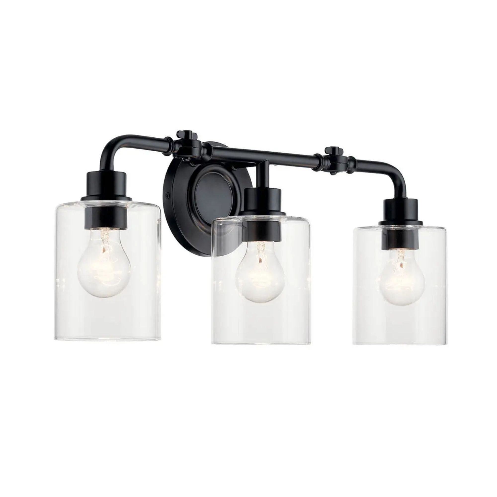Gunnison 24" 3-Light Bath Vanity Light, Black Finish