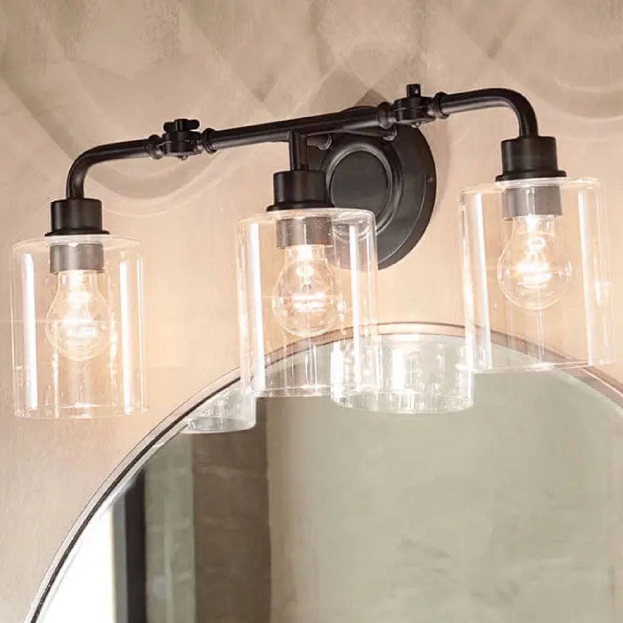 Gunnison 24" 3-Light Bath Vanity Light, Black Finish