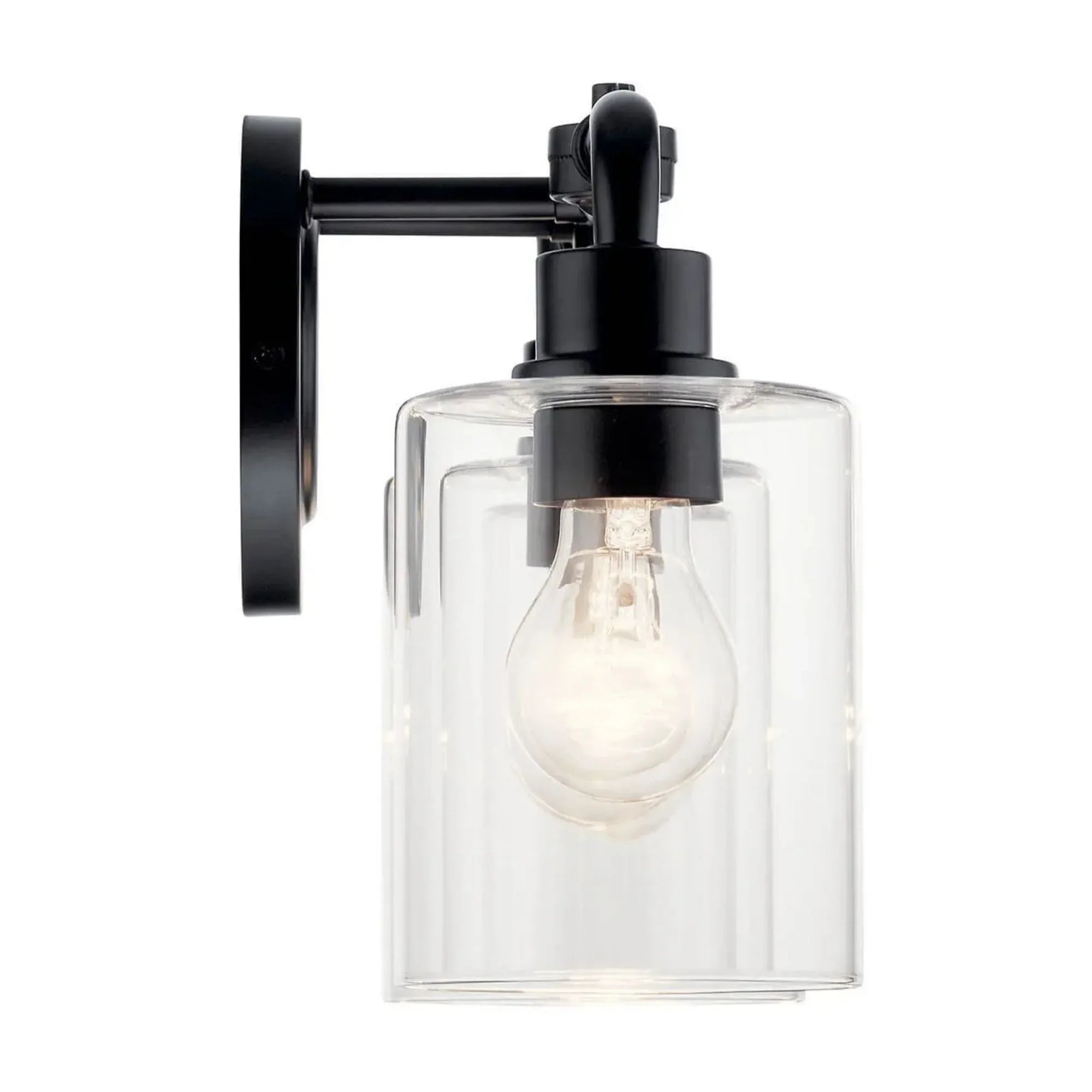 Kichler Gunnison 24 in. 3-Light Vanity Light, Black with Clear Glass