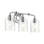 Kichler Gunnison 24 in. 3-Light Vanity Light, Chrome with Clear Glass