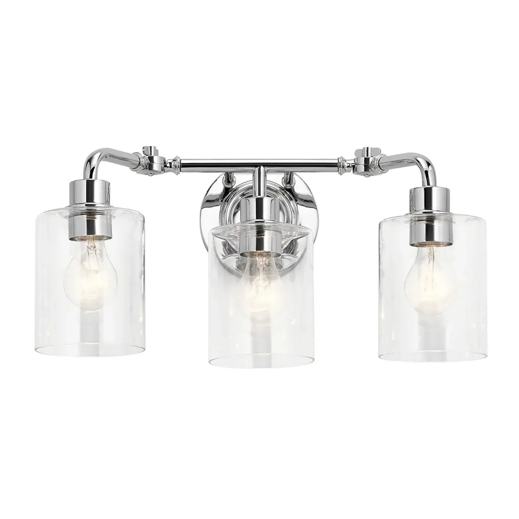 Kichler Gunnison 24 in. 3-Light Vanity Light, Chrome with Clear Glass