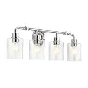 Kichler Gunnison 33.75 in. 4-Light Vanity Light, Chrome with Clear Glass